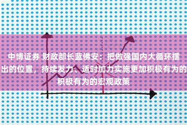中博证券 财政部长蓝佛安：把做强国内大循环摆到更加突出的位置，持续发力、适时加力实施更加积极有为的宏观政策